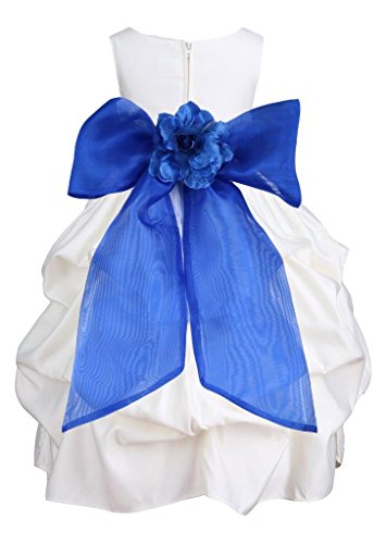 Pink Promise Ivory Wedding Party Pick-Up Organza Sash Flower Girl Dress