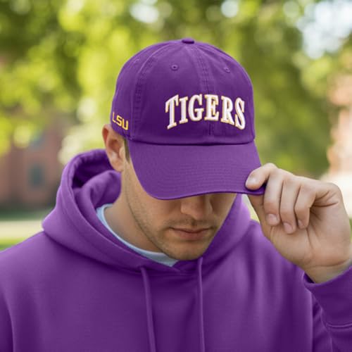 Gorra bordada ajustable LSU Louisiana State University morada miniatura 5