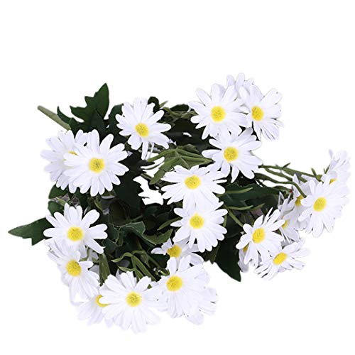 JUSTDOLIFE Fleur artificielle réaliste 9 têtes Daisy Fake Flower Photo Prop pour le mariage Cover