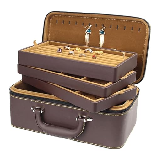 OZLMBERN Boîte de Rangement de Bijoux, Valise à Bijoux, boîte à Bijoux Professionnelle Portable, boîte de Rangement de Bijoux Multicouche séparable