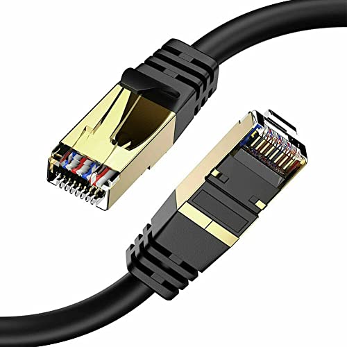 Cable Ethernet Cat 8 RJ45 30 pies Negro miniatura 1