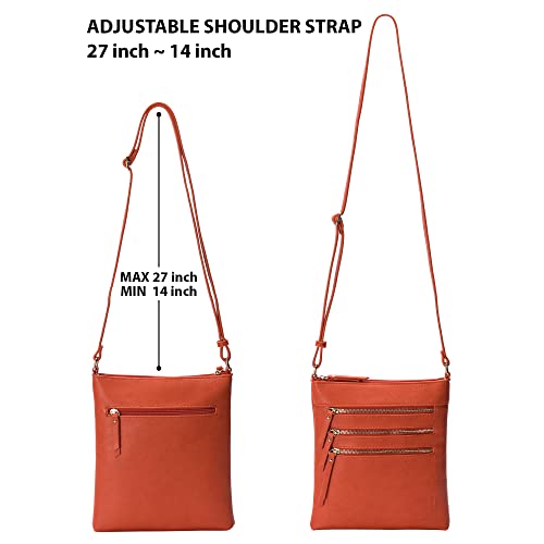 Image of Solene Crossbody Bag Functional Multi Pocket Messenger Purse Top Zip Closure Shoulder Handbag With Adjustable Strap