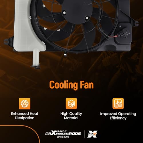 Image of maXpeedingrods Radiator Cooling Fan for Kia Soul 2019, Seltos 2019-2024, Forte 2019-2024, for Hyundai Elantra 2016-2018, GT 2018-2020, Kona 2018-2023, Veloster 2019-2021, 25380J3140 HY3115165