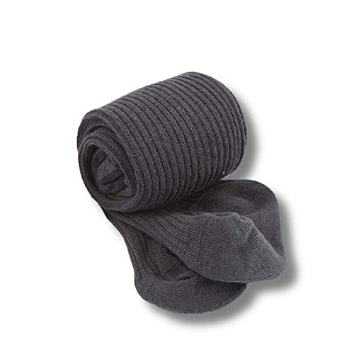 0-4Y Baby Girls Tights, Basic Plain Rib Stitch Knit Leggings Stockings 1 Pack Pantyhose Infants Toddlers (Dark grey, 0-12 Months)