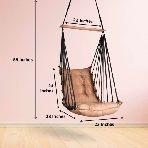 Curio-Centre-Cotton-Swinging-Hammock-Hanging-Swing-ChairHammock-Swing-for-Adults-Kids-Swing-for-Indoor-Outdoor-Garden-PatioDurable-Portable-JhulaSwing-for-Home-Copper