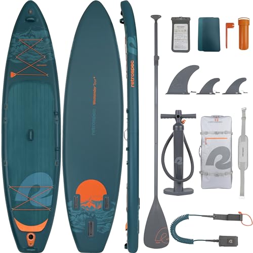 Retrospec Weekender Tour 11'6 Inflatable Paddle Board - Lightweight Touring SUP with Paddle, Pump...
