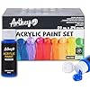 Artkey – Juego de pintura acrílica para artistas profesionales, 24 colores de 2 oz/59 ml para lienzos, tela, piedra, cuero, huevo de Pascua, madera, cerámica, vidrio, manualidades, pintura