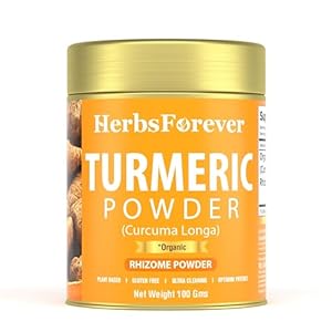 Organic Turmeric Powder – Healthy Natural – Useful in Seasoning and Cooking – Non GMO, Organic, Vegan – 100 GMS