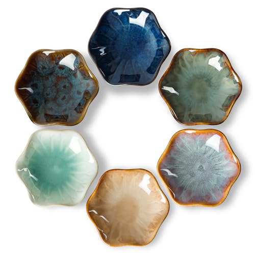 NUTRIUPS 55ml Keramik Dipschalen Set 6er Pack 10cm Snack Schalen...