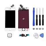 OuiSmart ECRAN LCD Retina VITRE Tactile sur Chassis pour IPHONE 5 Blanc + Bouton Home + Outils