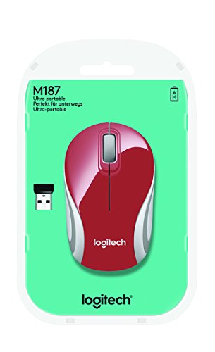 Image of Logitech M187 Wireless Mini Mouse Red (Pack of 2)