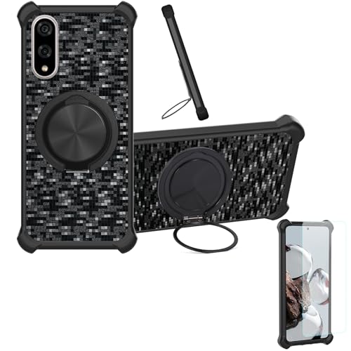 �Ή� Kyocera Basio Active3 Kyg04 �P�[�X Phone Case [1�� 9H+�d�x���� �K���X�t�B����][360°��]���X�^���h�A�}�O�l�b�g��]CX-11-HEI