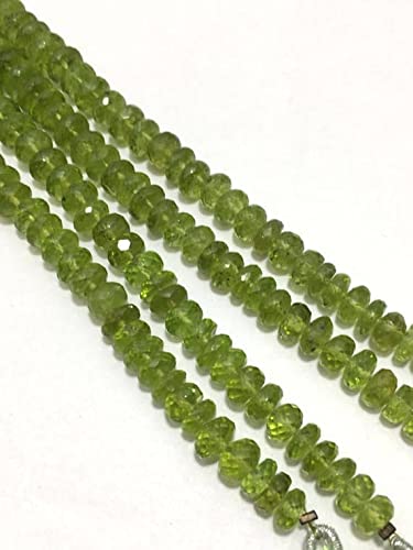 LKBEADS Perydot koraliki fasetowane okrągłe koraliki 6 do 7 mm 8 cm!Półszlachetne koraliki z kamieni szlachetnych! Perydot Baeds!Zielone koraliki!Rondelle koraliki