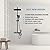 Shower System Thermostatic Matte Black Shower Faucet Set with Piano Key Digital Display Ambient Lights 12" Rain Shower Head Shower Combo Set with Tub Spout, Hand Shower, Bidet Spraye
