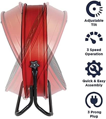 Maxx Air | Industrial Grade Air Circulator for Storage, Store, Patio, Barn Use (Darkish Crimson, Slim Physique) 3 41XDLg5porS. AC