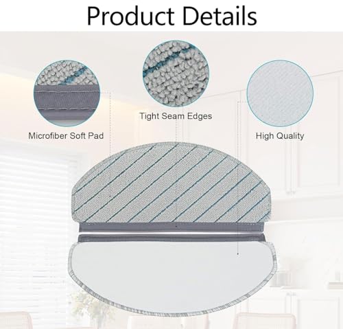 Image of 4 Pcs Replacement Mop Pads Compatible with Ecovacs DEEBOT N20, N30 and N30 Plus, Yeedi C12 Plus and C12 Pro Plus, Washable, Reusable Microfibre Cleaning Cloth