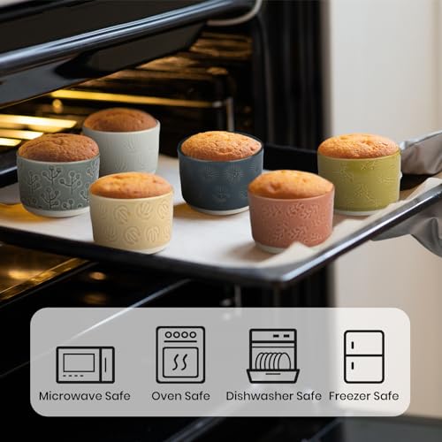 Parmedu Ceramic Ramekin Set Of 6: 8Oz/230Ml Small Porcelain Bowls For Baking thumb #4