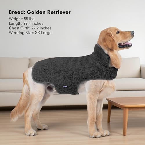Image of cyeollo Warm Dog Coat Reversible Dog Jackets for Large Dogs, Dark Gray, 3XL
