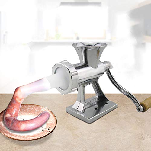 Kitchen Meat Grinders Household Kitchen Manual Meat Grinder Hand Crank Meat Vegetable Mincer Grinding Machine(Silver)