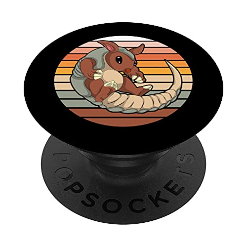 Amoureux De Tatou Faune Retro Animal Armadillo PopSockets PopGrip Interchangeable