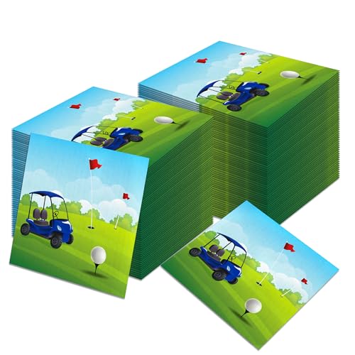 OXYLIPO 120Pcs Golf Ball Paper Napkins Golf Ball Colorful Disposable Lunch Dinner Paper Napkin Set for Birthday Baby Shower Celebration Dinner Picnic Party Tableware Decor Supplies,6.5 * 6.5 Inch 6