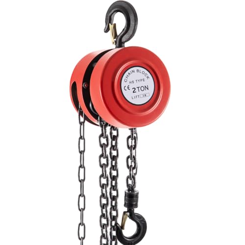 Image of Jawsons Hand Chain Hoist 2 Ton (4400Lbs)- Manual Steel Chain Block Hoist with 10ft /3mtr Lifting Height and Industrial Grade Steel Construction, Ideal for Construction, Garages, Warehouses