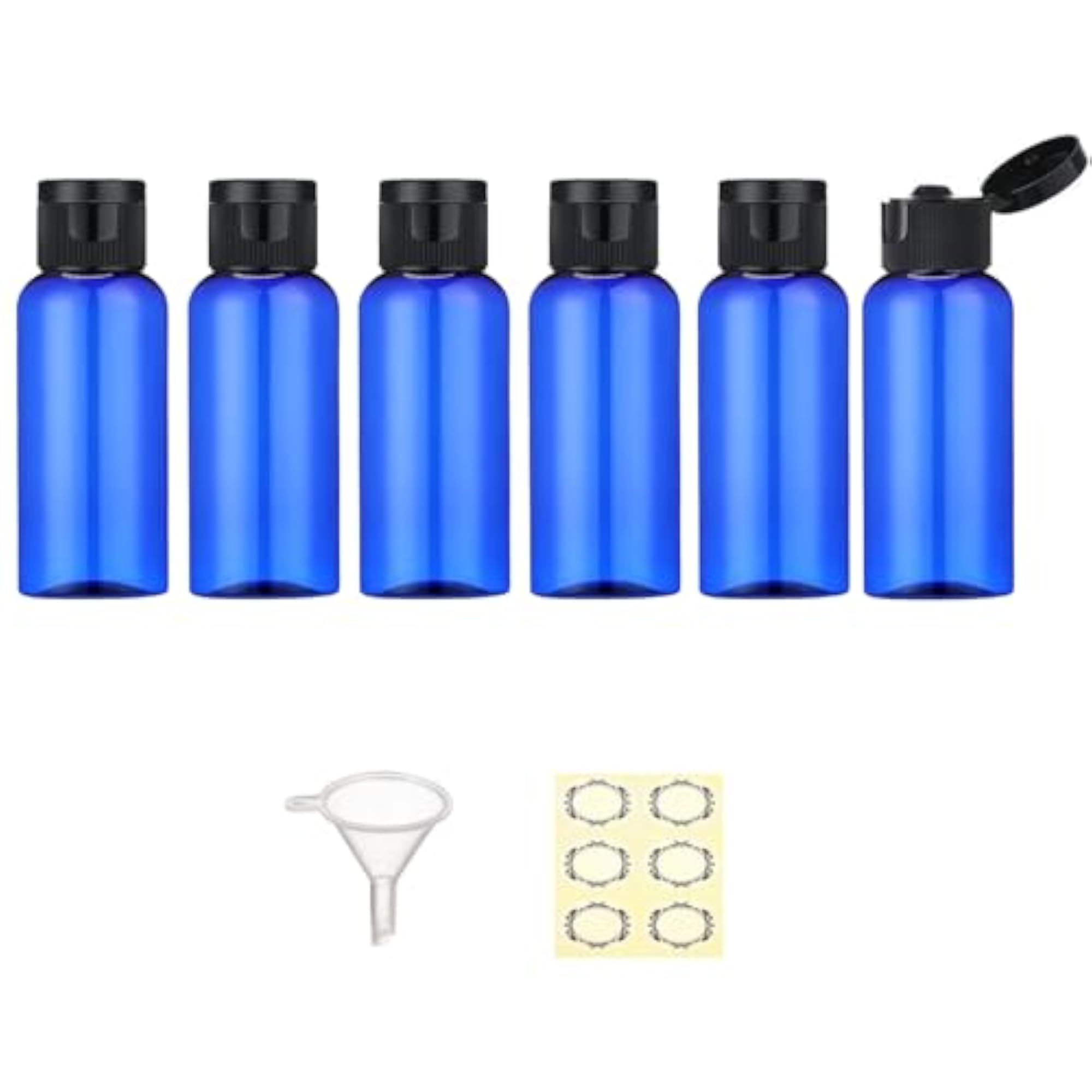6PCS 50ML Plastic Travel Bottles with Flip Cap