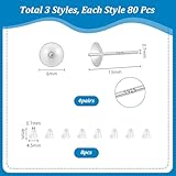 PH PandaHall 4 Pairs 925 Sterling Silver Earring Posts, Pearl Cup Pad Blank Earring Studs Earrings Component Earrings Base with Ear Nuts for Half/Fully Drilled Beads DIY Earrings Jewellery, 21 Gauge - Image 2