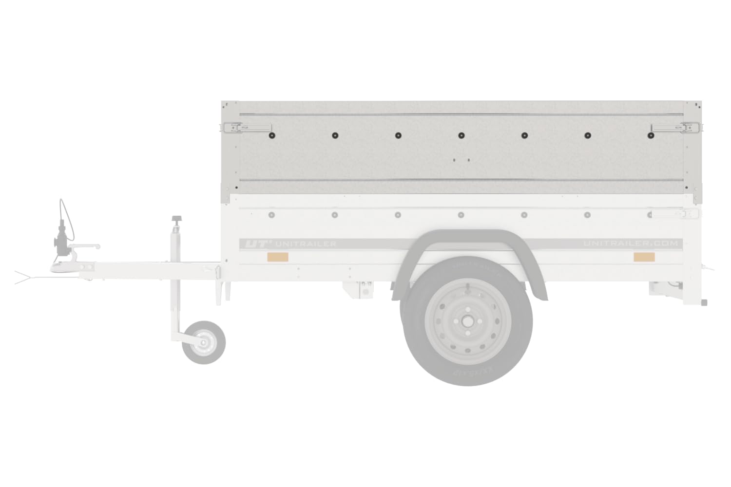 UNITRAILER Sovrasponde Garden Trailer 201 da 2000x1250x400 mm, Sponde Aggiuntive in Acciaio Zincato per Rimorchio, Altezza 40 cm per Aumentare Lo Spazio di Carico con Viti di Montaggio