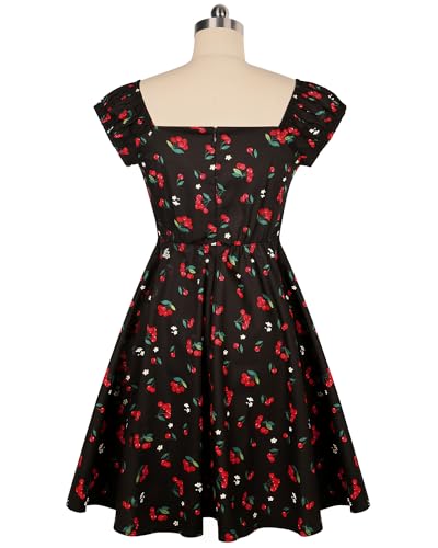 Image of YARN & INK Retro Swing Dresses for Women 1950s Vintage Rockabilly Clothes Pinup Clothing Cocktail Party Dress