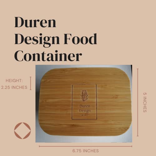 Durendesign Airtight Glass Food Storage Container With Bamboo Lid, Lunch Box For Meal Prep, Eco-Friendly Kitchen Organization 640Ml #TOP3