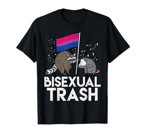 Bisexual Trash Raccoon Opossum Flag Bi Pride Flag LGBTQ T-Shirt
