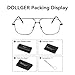 Dollger Classic Glasses Clear Lens Non Prescription Metal Frame Eyewear Men Women Black