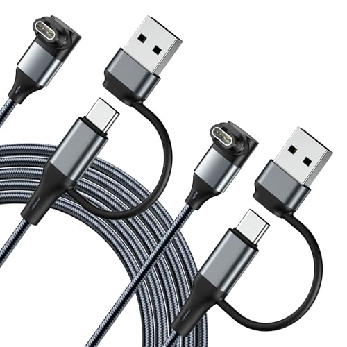 MoKo 2 in 1 Charger Cable for Garmin Watch 2 Pack, 3.3 FT USB Charging Cord for Garmin Fenix 8 7 7X 6 5/Forerunner 970 965 955 945 570 265 255 165 55/Vivoactive 6 5 4/Instinct/Venu 3 3S/Tactix, Gray