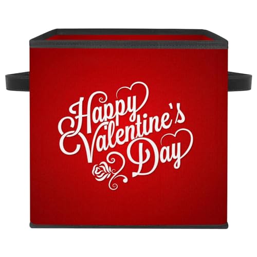 Boîte de rangement pliable cube Red Love en tissu avec poignées - 2