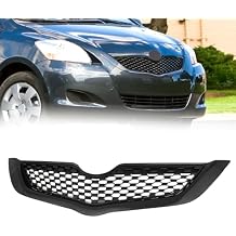 Front Bumper Grille Compatible with 2009-2012 Toyota Yaris Sedan Textured Black Plastic Replacement for 5311152580C0 TO1200328