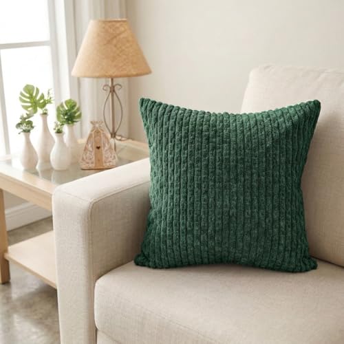 Capa para Almofada Soft Relevo Elo 45x45 Capa de Almofada Pelúcia Decorativa para Quarto, Sala e Escritório (Verde)