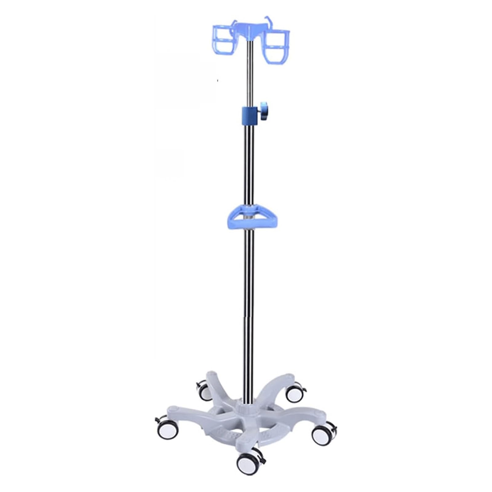 Stojak na kroplówkę ze stali nierdzewnej z 2 haczykami i 2 uchwytami na butelki. Stojak na pompę infuzyjną do opieki domowej, szpitali, klinik i podróży.