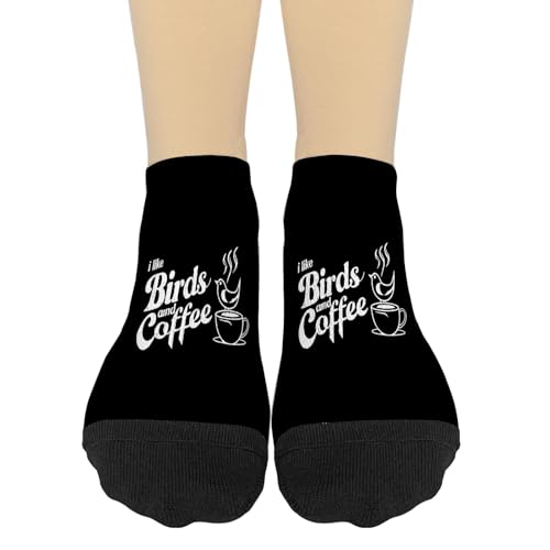 I Like Birds And Coffee Earlys Mornings Ankle Socks Athletic Socks Girl Crew Length Sock FashionableSock