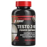 Supplements Direct - Testo-Z10 High Strength Capsules - 90 Capsules - Testosterone Supplements for Men - Zinc Supplements - Muscle Supplements - Testosterone Boosters - for Performance & Endurance