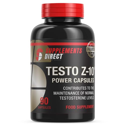 Supplements Direct - Testo-Z10 High Strength Capsules - 90 Capsules - Testosterone Supplements for Men - Zinc Supplements - Muscle Supplements - Testosterone Boosters - for Performance & Endurance