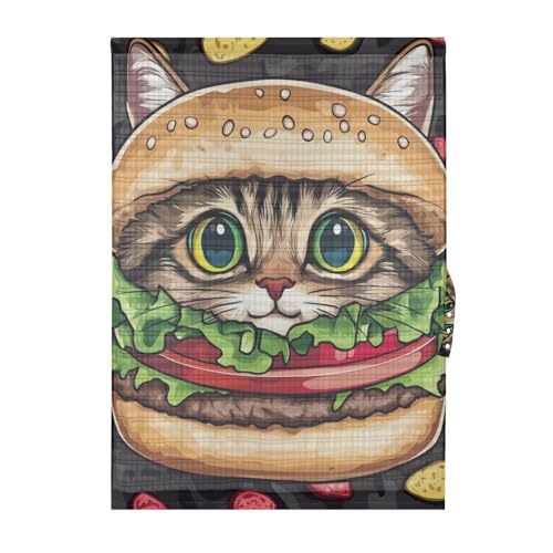 EtherSpher Dekorative Jalousien mit Cartoon-Hamburger-Kätzchen, für Türen für Wohnzimmer, Vorhänge für Terrasse, Cortinas para cuarto1 Panel