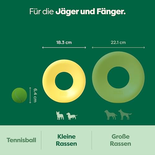 Earth Rated Fliegende Ring, EIN interaktives Frisbee für ausgewachsene Hunde und Welpen, versinkt im Wasser Nicht, klein, gelb