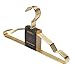 Zirbel Kleiderbügel 10er Set - Retro Design Bügel aus Metall glänzend (Gold)