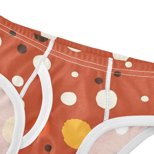 White Polka Dot Red Background Little Boys Cotton Kids Underwear Cute Undies4