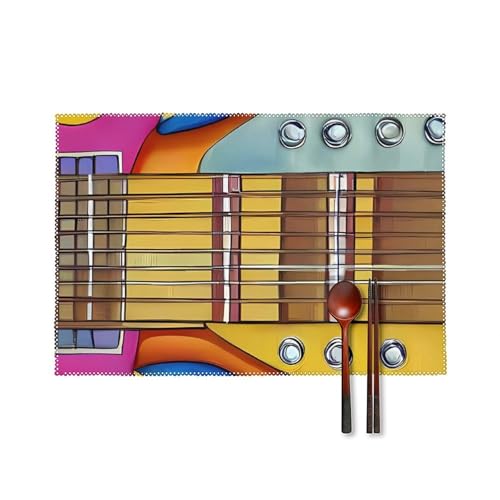 Set de table de qualité supérieure résistant à la chaleur lot de 6 guitare