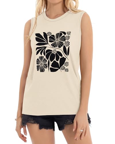 Image of Womens Tank Tops Summer Casual Sleeveless Top Loose Fit Basic Tunic Shirts