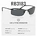 Ray-Ban RB3183 POLARIZED Rectangle Shaped Sunglasses for Men & Women – Includes Official Rayban Eyewear Kit – Ideal Formal & Casual Wear Sunglasses – Dark grey Lens