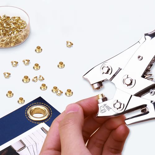 250 peças de ilhós de metal NUZAMAS redondo para encadernação de metal retentor de furo furo furador