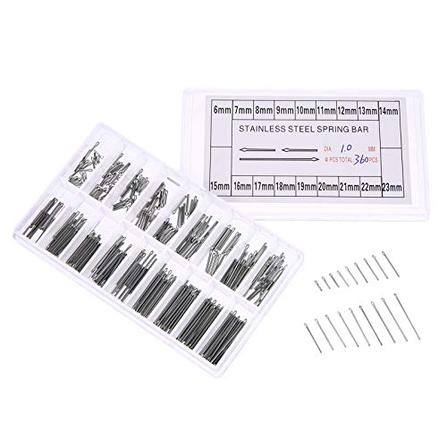 Hicello 360PCS 6-23mm Watch Band Link Cotter Pin Assortment, Stainless Steel Watch Bracelet Pin for Watch Band Repair Kit Dia. 1.0mm